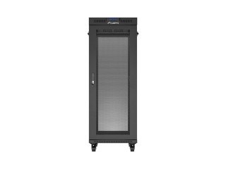 Szafa instalacyjna rack stojąca 19 cali 32U 600x1000 drzwi perforowane LCD czarna (Flat pack)