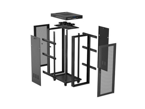 Szafa instalacyjna rack stojąca 19 cali 32U 600x1000 drzwi perforowane LCD czarna (Flat pack) Szafa instalacyjna rack stojąca 19 cali 32U 600x1000 drzwi perforowane LCD czarna (Flat pack)
