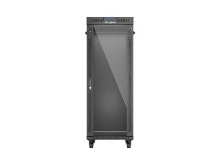 Szafa instalacyjna rack stojąca 19 cali 32U 600x1000 drzwi przeszklone LCD czarna (Flat pack)