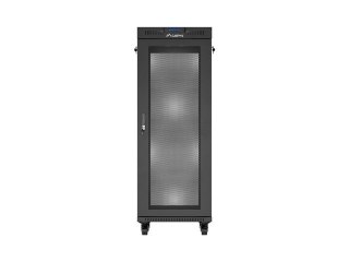 Szafa instalacyjna rack stojąca 19 cali 32U 600x600 drzwi perforowane LCD czarna (Flat pack)