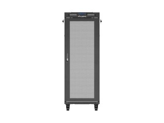 Szafa instalacyjna rack stojąca 19 cali 32U 600x800 drzwi perforowane LCD czarna (Flat pack)