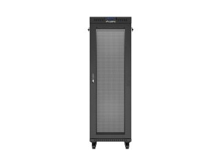 Szafa instalacyjna rack stojąca 19 cali 37U 600x600 drzwi perforowane LCD czarna (Flat pack)
