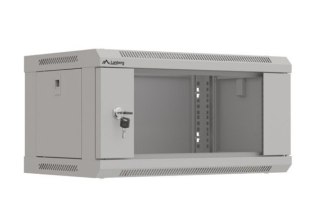 Szafa instalacyjna rack wisząca 19" 4U 540x350 szara drzwi przeszklone ( flat pack)