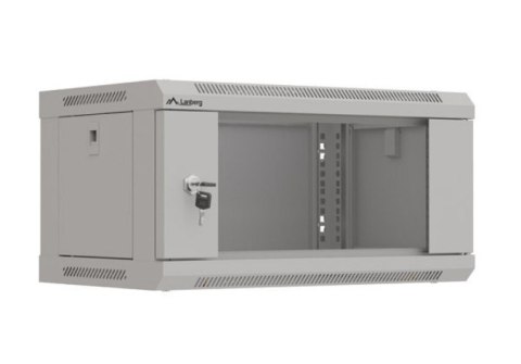 Szafa instalacyjna rack wisząca 19" 4U 540x350 szara drzwi przeszklone ( flat pack)