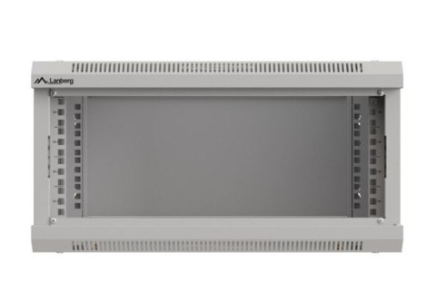 Szafa instalacyjna rack wisząca 19" 4U 540x350 szara drzwi przeszklone ( flat pack)