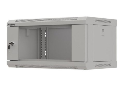 Szafa instalacyjna rack wisząca 19" 4U 540x350 szara drzwi przeszklone ( flat pack)