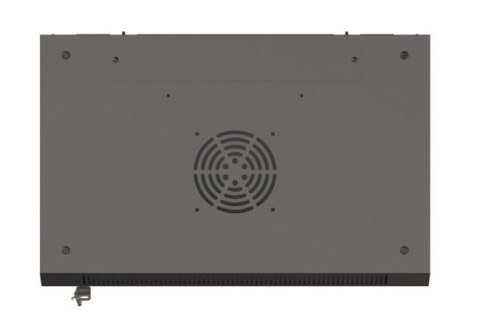 Szafa instalacyjna rack wisząca 19" 540x350 czarna drzwi przeszklone ( flat pack)