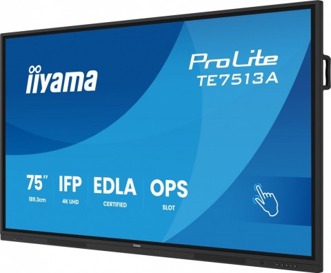 Monitor 75 cali TE7513A-B1AG INFRARED, 40pkt, IPS, 4K, 7H, 450cd/m2, WiFi, USB, ANDROID 14, Google EDLA, 2x20W, uchwyt ścienny Monitor 75 cali TE7513A-B1AG INFRARED, 40pkt, IPS, 4K, 7H, 450cd/m2, WiFi, USB, ANDROID 14, Google EDLA, 2x20W, uchwyt ścienny