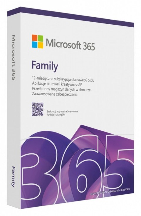 M365 Family PL 1Y 6U Win/Mac EP2-32382, Zastępuje P/N: 6GQ-01940 M365 Family PL 1Y 6U Win/Mac EP2-32382, Zastępuje P/N: 6GQ-01940