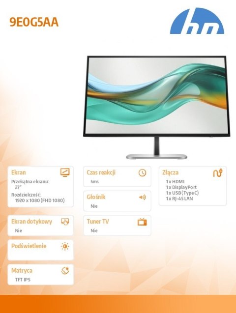 Monitor S5 Pro 527pu QHD USB-C MNTR 9E0G5AA#ABB Monitor S5 Pro 527pu QHD USB-C MNTR 9E0G5AA#ABB