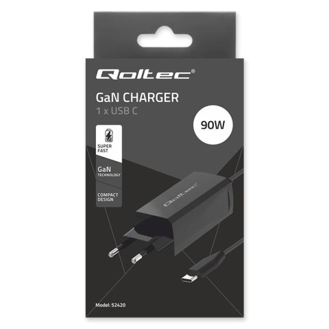 Ładowarka sieciowa 90W GaN | 5-20V | 3-4.5A | USB-C 3.1