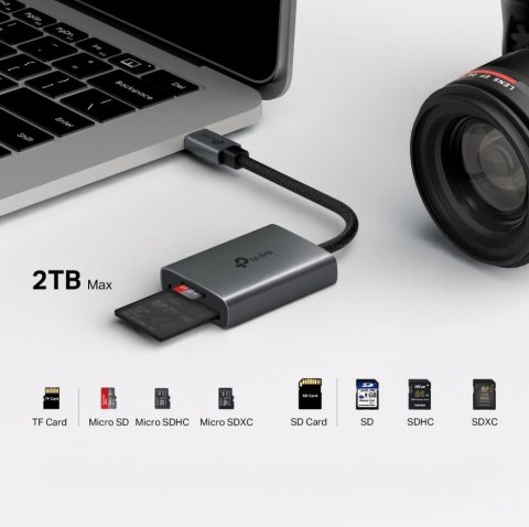 Adapter USB Type-C to SD & microSD 3.0 SPEC: 1 × USB-C Connector,1 × SD + 1 × microSD(TF) up to 200MBps Port 