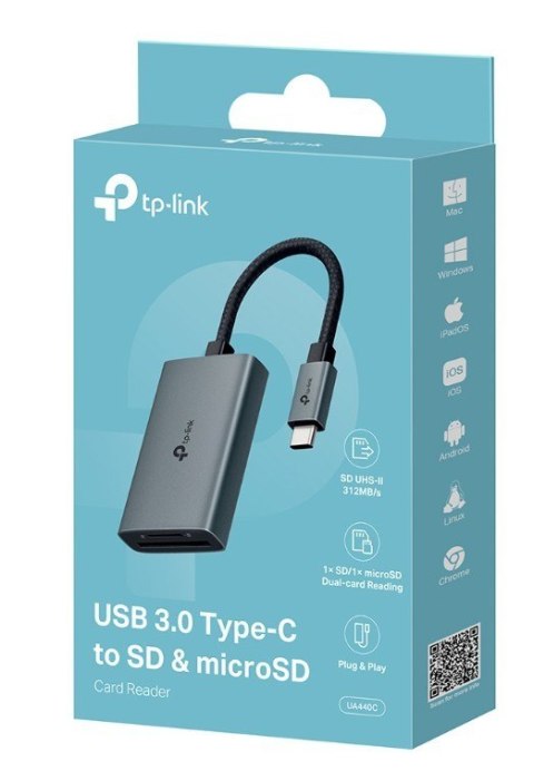 Adapter USB Type-C to SD & microSD 4.0 SPEC: 1 × USB-C Connector,1 × SD + 1 × microSD(support UHS-II 312MBps) 