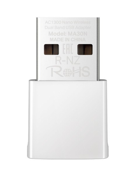 Karta sieciowa Mercusys AC1300 Nano Wireless Dual Band USB Adapter SPEED: 400 Mbps at 2.4 GHz + 867 Mbps at 5 GHz Karta sieciowa Mercusys AC1300 Nano Wireless Dual Band USB Adapter SPEED: 400 Mbps at 2.4 GHz + 867 Mbps at 5 GHz
