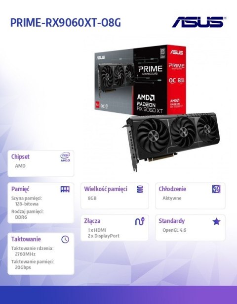 Karta graficzna Radeon Prime RX 9060 XT 8GB GDDR6 OC