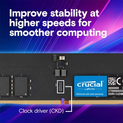 Pamięć DDR5 64GB/6400 (2*32GB) CL52 CUDIMM Pamięć DDR5 64GB/6400 (2*32GB) CL52 CUDIMM