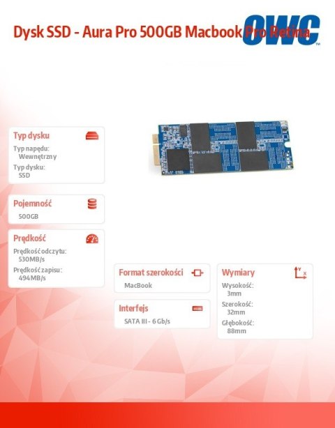 Dysk SSD - Aura Pro 500GB Macbook Pro Retina Dysk SSD - Aura Pro 500GB Macbook Pro Retina