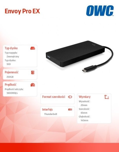 Envoy Pro EX 250GB SSD 1800MB/s Thunderbolt 3 Envoy Pro EX 250GB SSD 1800MB/s Thunderbolt 3