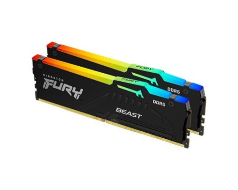 Pamięć DDR5 Fury Beast RGB 128GB(2*64GB)/5600 CL40 czarna Pamięć DDR5 Fury Beast RGB 128GB(2*64GB)/5600 CL40 czarna