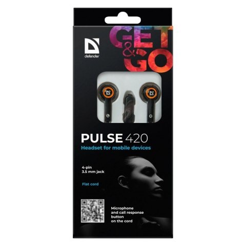 Słuchawki douszne z mikrofonem PULSE 420 Czarno-pomarańczowe