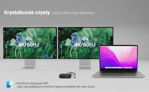 Stacja dokująca USB-C Dual HDMI Power Delivery 100W