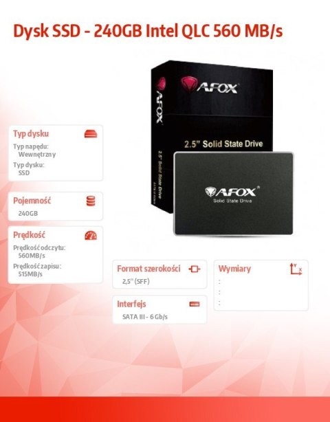 Dysk SSD - 240GB Intel QLC 520 MB/s Dysk SSD - 240GB Intel QLC 520 MB/s
