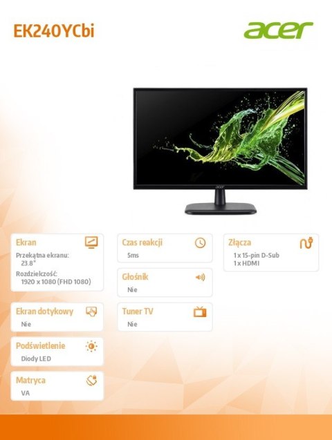 Monitor 23,8 cali EK240YCbi VA 5ms VGA HDMI Monitor 23,8 cali EK240YCbi VA 5ms VGA HDMI