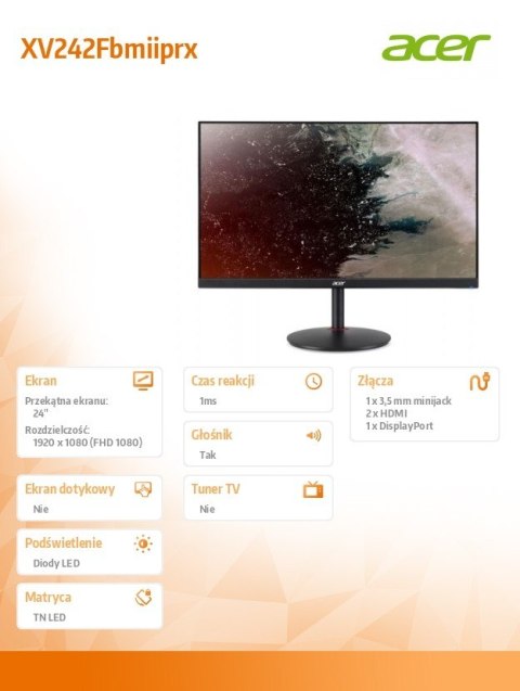 Monitor 24 cala XV242Fbmiiprx Monitor 24 cala XV242Fbmiiprx