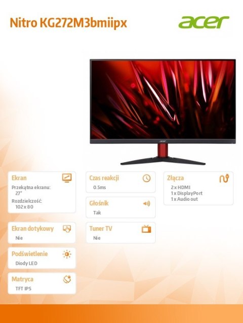 Monitor 27 cali Nitro KG272M3bmiipx FHD/IPS/180Hz