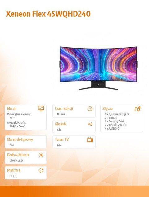 Monitor gamingowy Xeneon Flex 45WQHD240 OLED Monitor gamingowy Xeneon Flex 45WQHD240 OLED