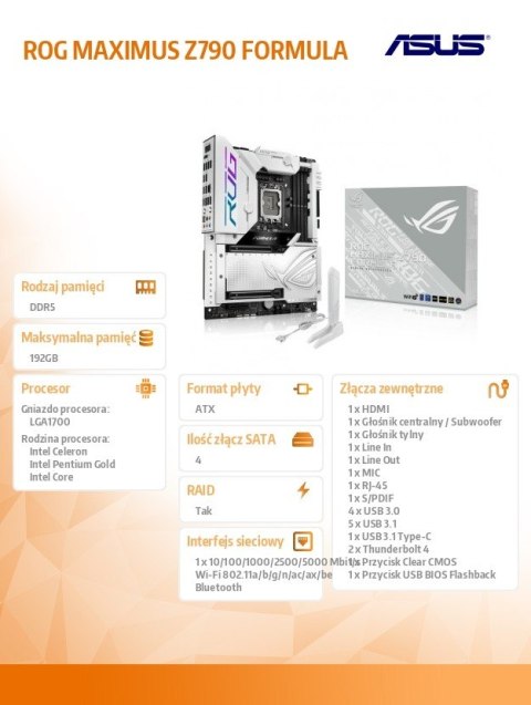 Płyta główna ROG MAXIMUS Z790 FORMULA s1700 4DDR5 HDMI ATX