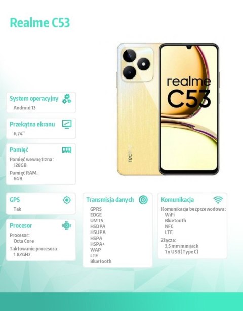 Smartfon C53 128GB 6GB Champion Gold RMX3760 Smartfon C53 128GB 6GB Champion Gold RMX3760