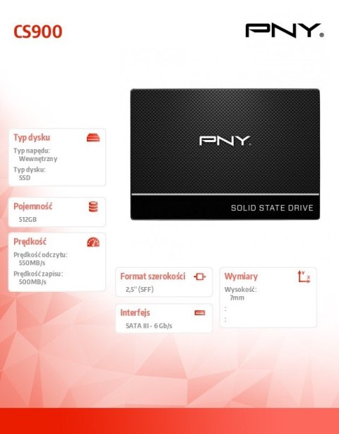 Dysk SSD 512 GB 2,5 S3 SSD7CS900-512-SI BULK