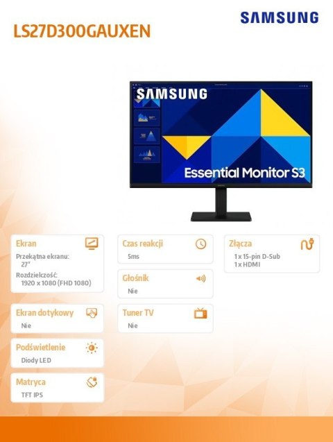 Monitor 27 cali LS27D300GAUXEN