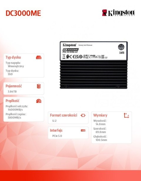 Dysk SSD DC3000ME 3,84TB PCIe 5.0 NVMe U.2
