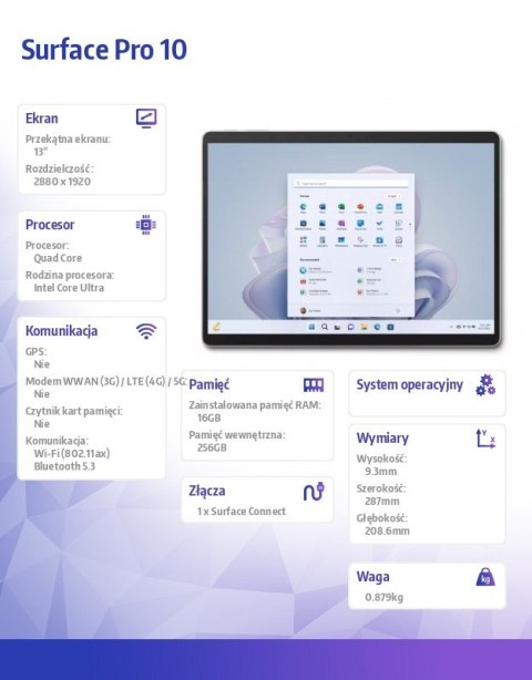 Surface Pro10 Intel Core Ultra 7-165U/16GB/256GB/Comm Plat/ZDV-00004 Surface Pro10 Intel Core Ultra 7-165U/16GB/256GB/Comm Plat/ZDV-00004