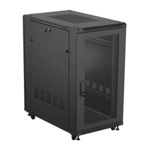 Szafa instalacyjna rack stojąca 19" 22U 600x1000 czarna drzwi perforowane ( flat pack) Szafa instalacyjna rack stojąca 19" 22U 600x1000 czarna drzwi perforowane ( flat pack)