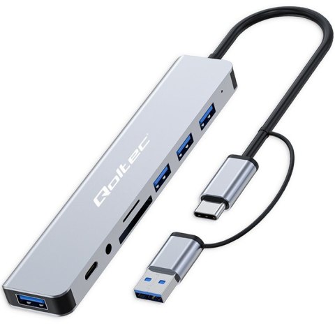 HUB Adapter 8w1 USB-C/USB | USB-C | 4xUSB | SD/TF card | Jack 3.5mm TRRS HUB Adapter 8w1 USB-C/USB | USB-C | 4xUSB | SD/TF card | Jack 3.5mm TRRS