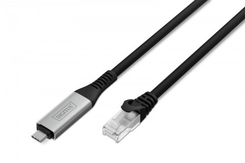 Kabel adapter USB-C - RJ45 Kat. 6A S/FTP, 1 Gbit/s, USB 3.2 Gen1, LSZH, 10m
