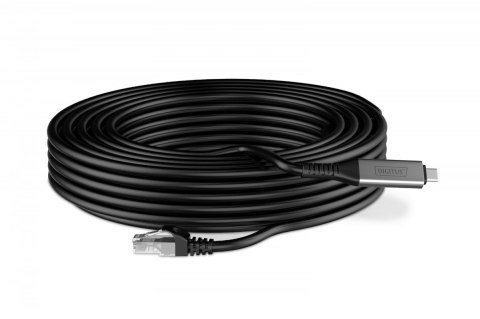 Kabel adapter USB-C - RJ45 Kat. 6A S/FTP, 1 Gbit/s, USB 3.2 Gen1, LSZH, 15m