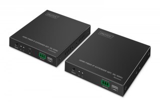 Przedłużacz (extender) światłowodowy HDMI 4K/60Hz przez IP 1G lub do 40km/300m, HDMI Loop-Out, sterowanie IR - zestaw (odbiornik
