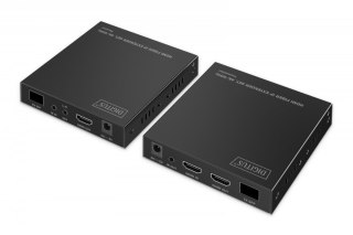 Przedłużacz (extender) światłowodowy HDMI 4K/60Hz przez IP 1G lub do 40km/300m, HDMI Loop-Out, sterowanie IR - zestaw (odbiornik