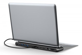 Stacja dokująca USB-C 12 portowa, max. 8K/30Hz z HDR, HDMI, DP, max. 3 monitory (MST), USB-C 3.2 Gen2, Gigabit Ethernet, SD/Micr