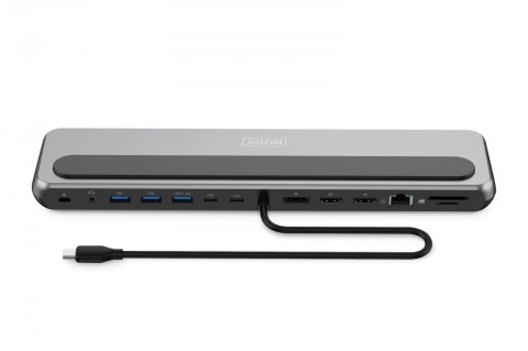 Stacja dokująca USB-C 12 portowa, max. 8K/30Hz z HDR, HDMI, DP, max. 3 monitory (MST), USB-C 3.2 Gen2, Gigabit Ethernet, SD/Micr