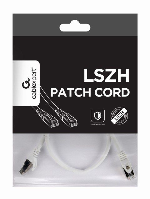 Patch cord Kat.6A S/FTP LSZH 1m biały