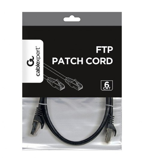 Patch cord ekranowany FTP kat.6 osłonka zalewana 1M czarny