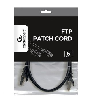 Patch cord ekranowany FTP kat.6 osłonka zalewana 2M czarny