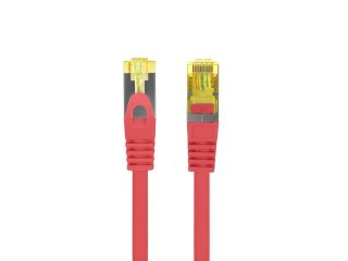 Patchcord kat.6a S/FTP LSZH CU 0.5m czerwony fluke