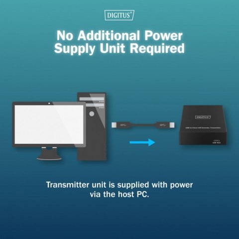 Przedłużacz (extender) po skrętce kat.6A USB 3.1 Gen1 do 100m, 3x USB-A, 1x USB-C do 5 Gbps, 1x RJ45 (Gigabit Ethernet) - zesta