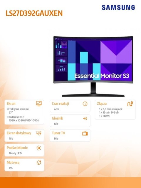 Monitor 27 cali LS27D392GAUXEN